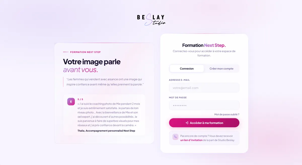 Page de connexion Next Step
